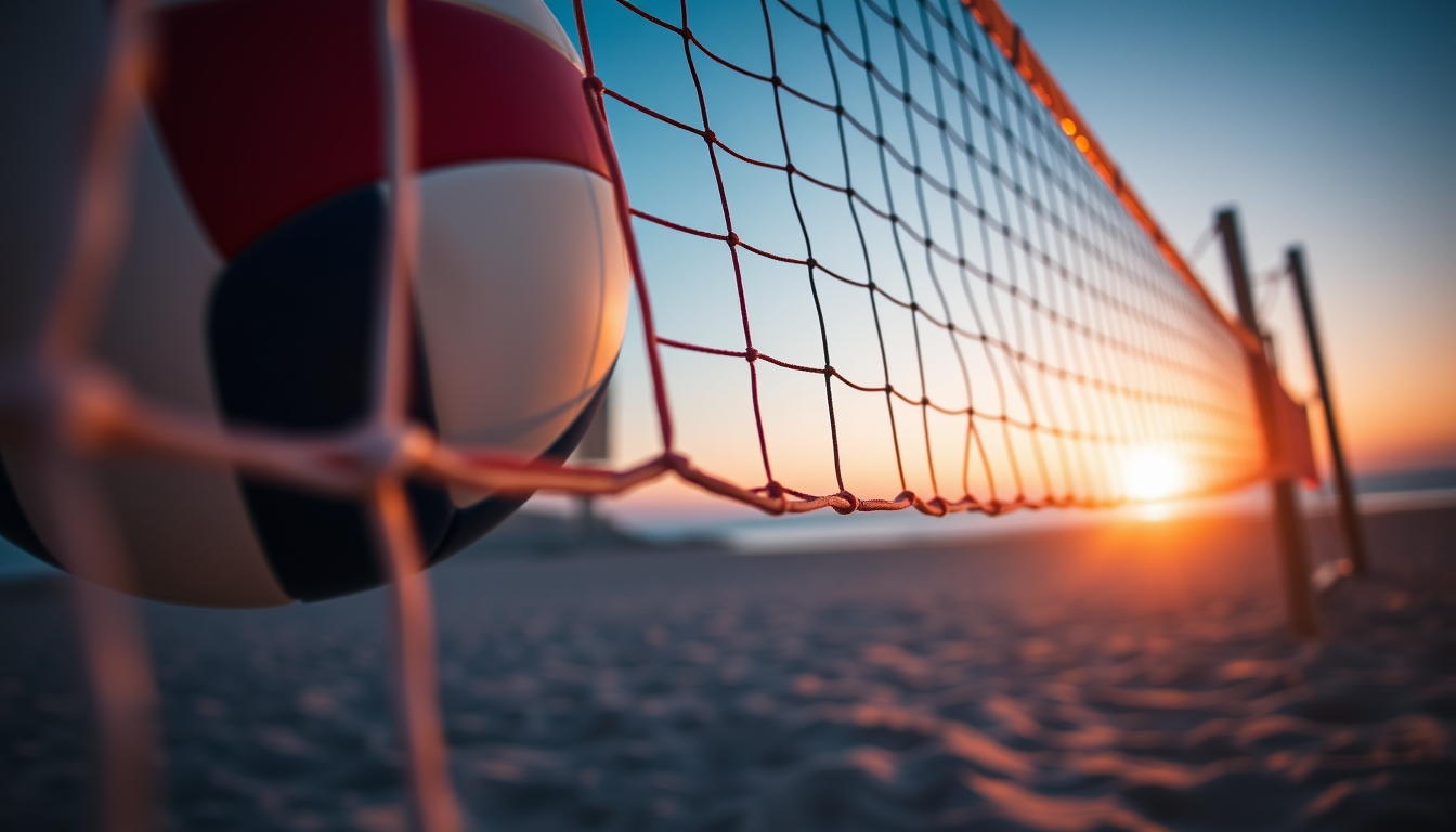 volleyball net beach in editorial style