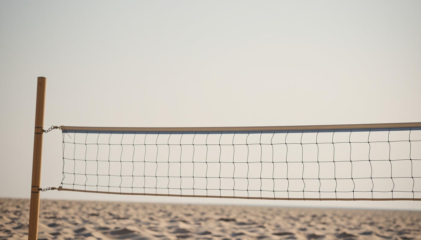 volleyball net beach in editorial style