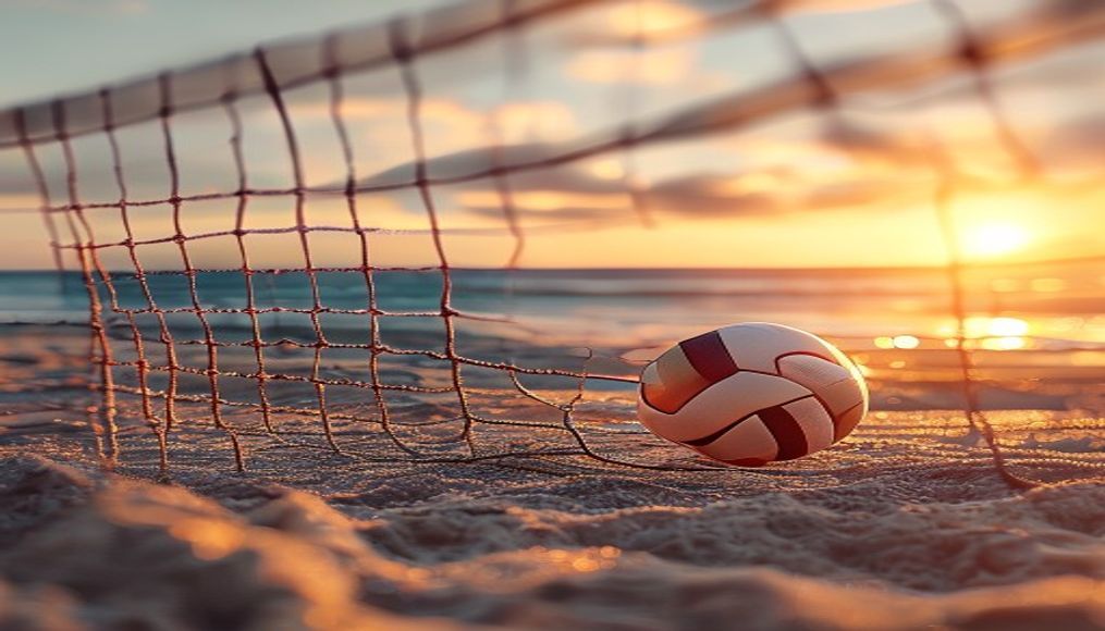 Volleyball net beach em estilo editorial