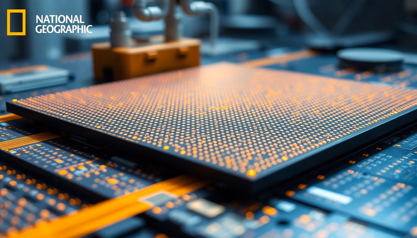 wafer silicon photolithography in editorial style