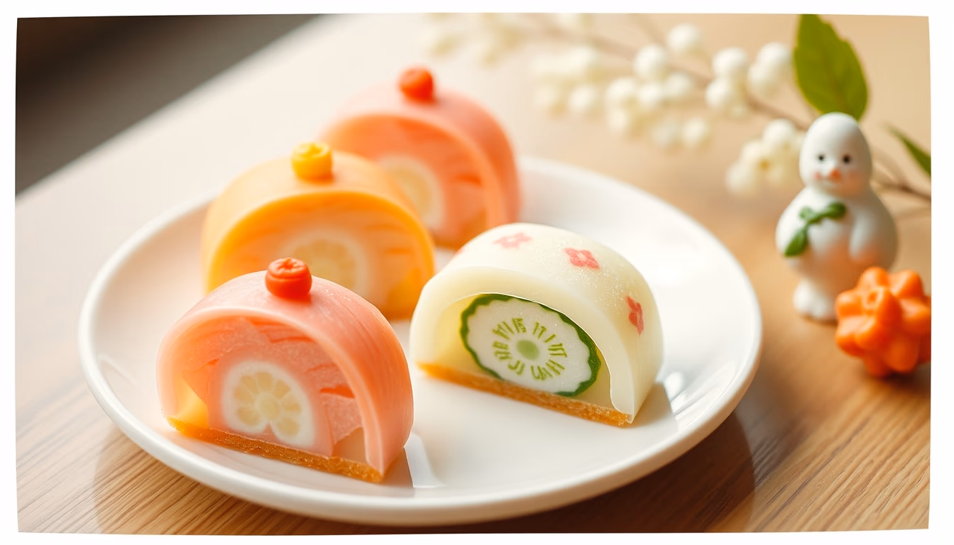 wagashi sweets seasonal in editorial style