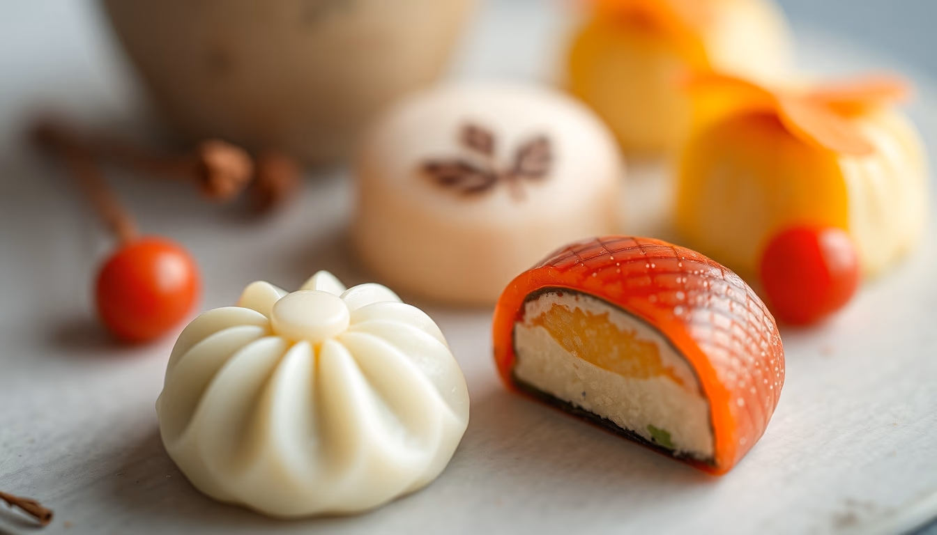 wagashi sweets seasonal in editorial style