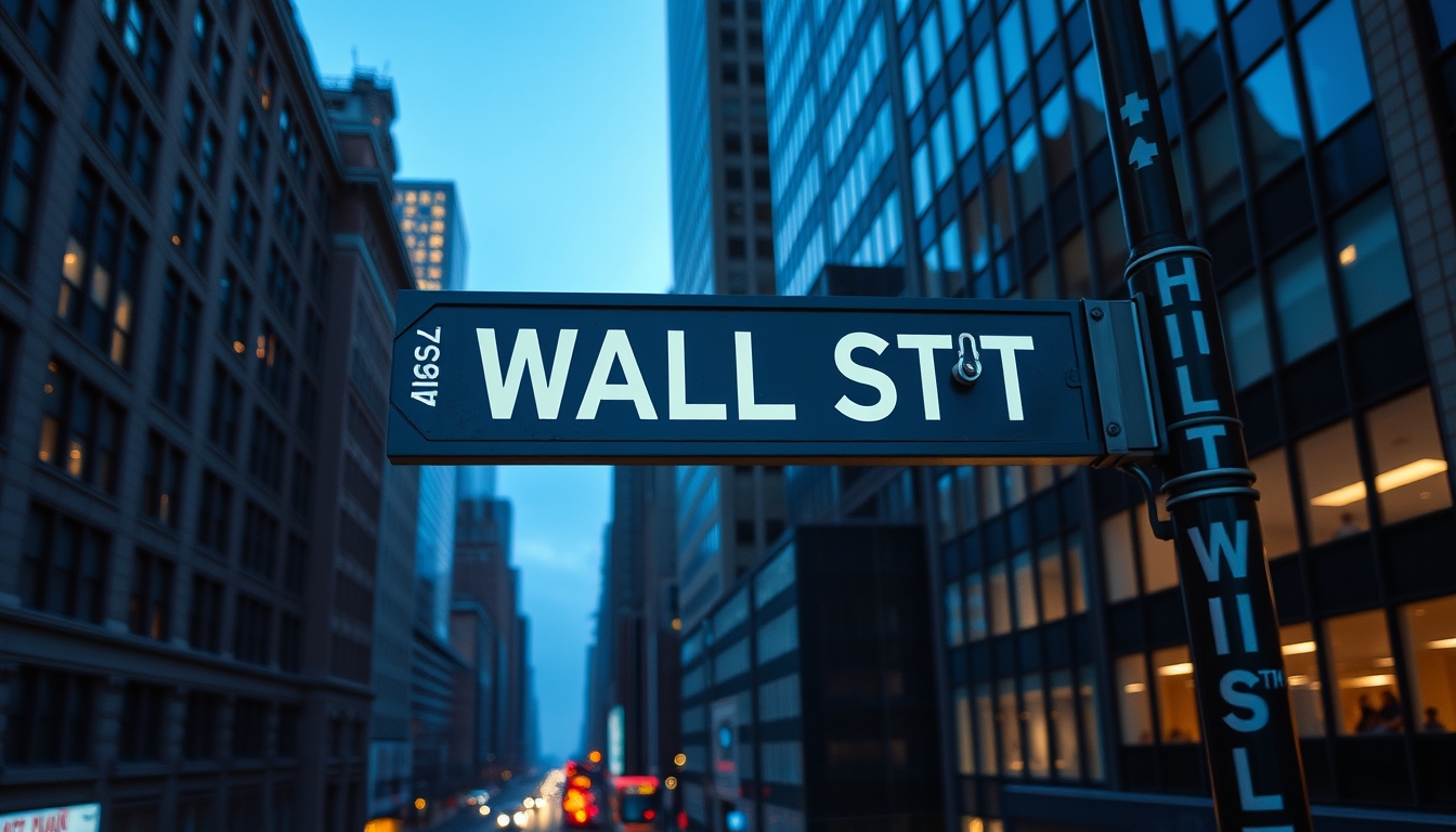 wall street sign new york in editorial style