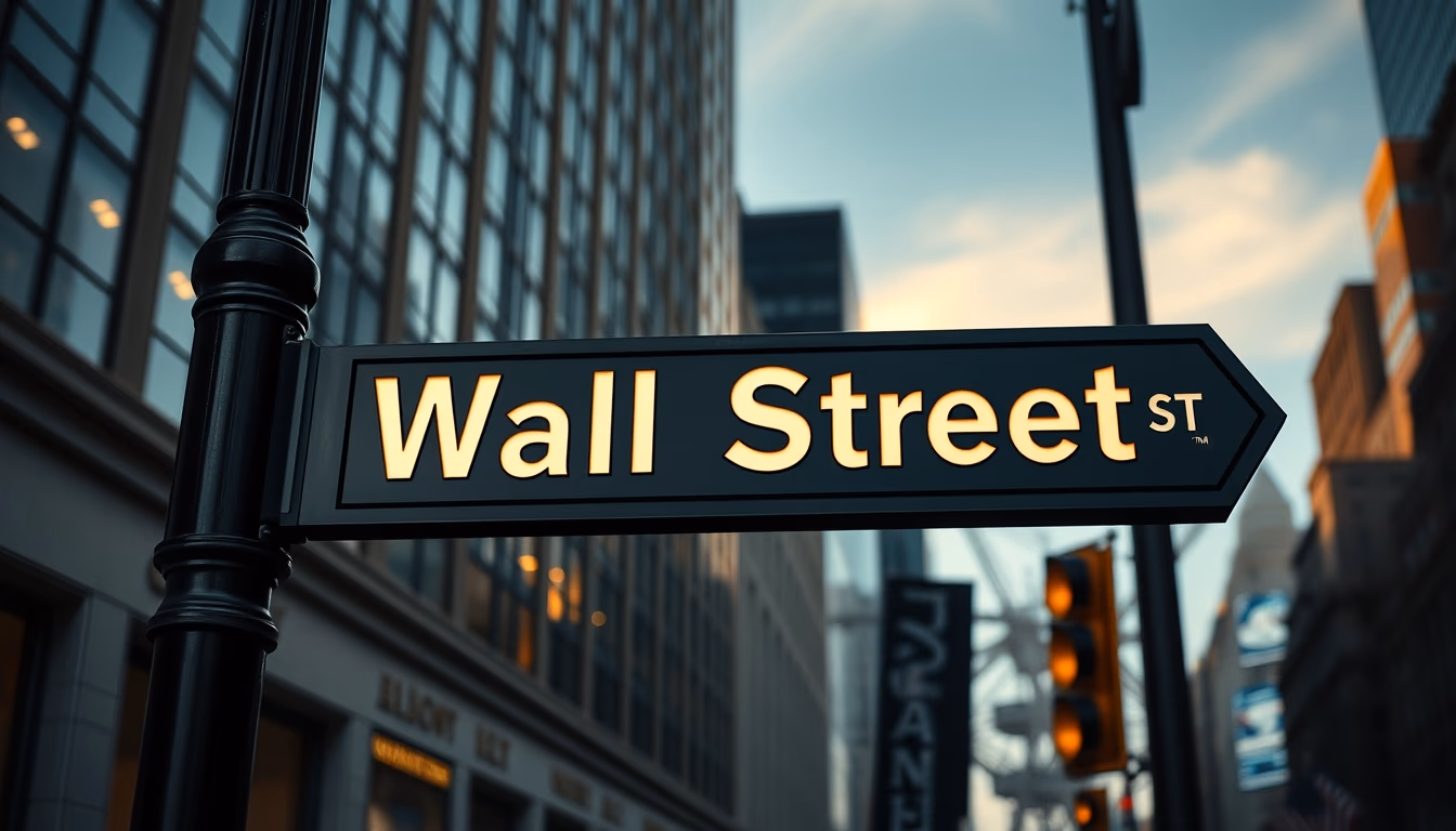 wall street sign new york in editorial style