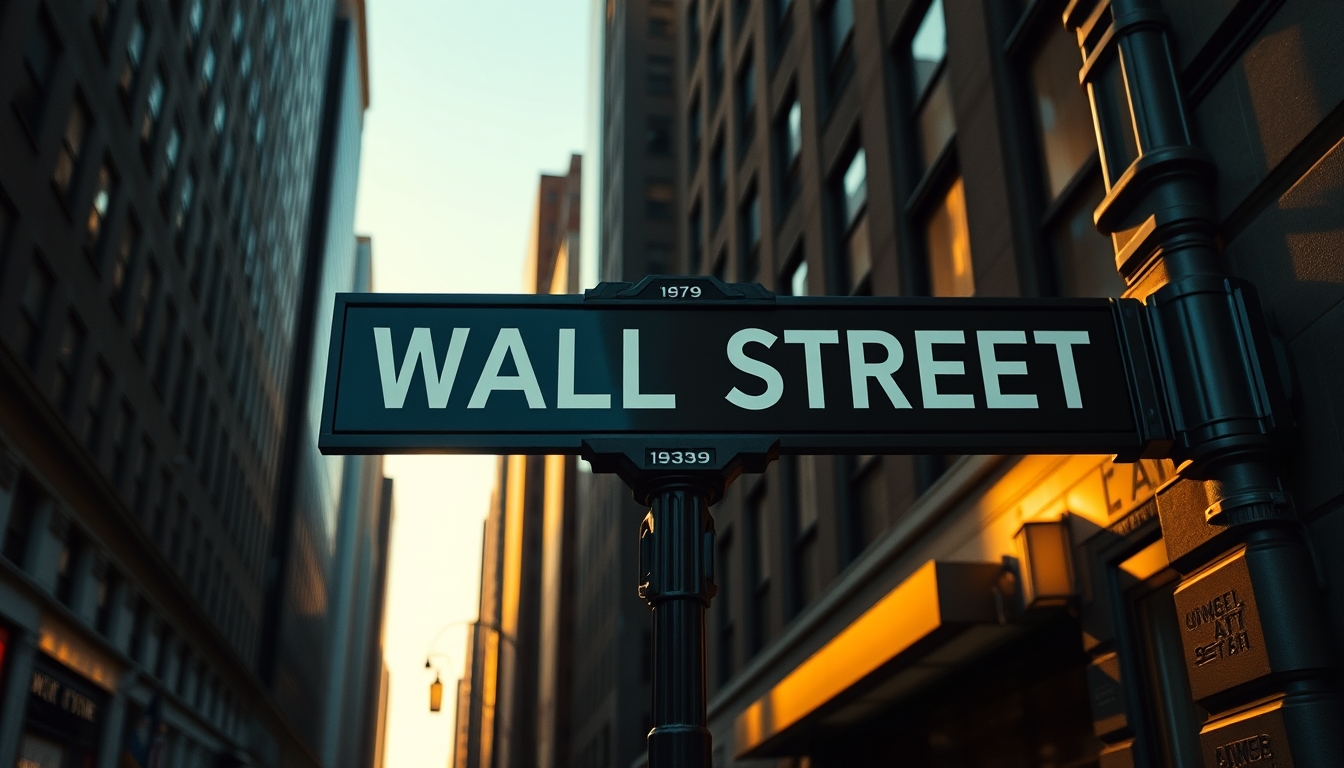 wall street sign new york in editorial style