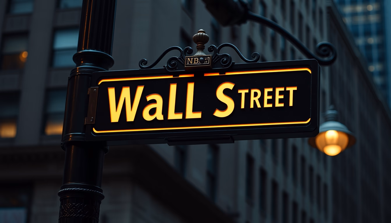 Wall street sign new york em estilo editorial