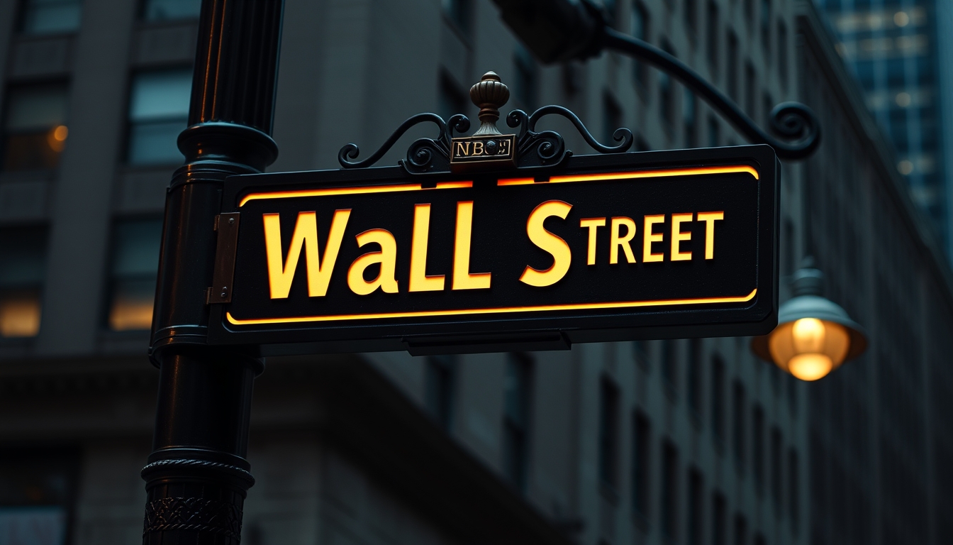 wall street sign new york in editorial style