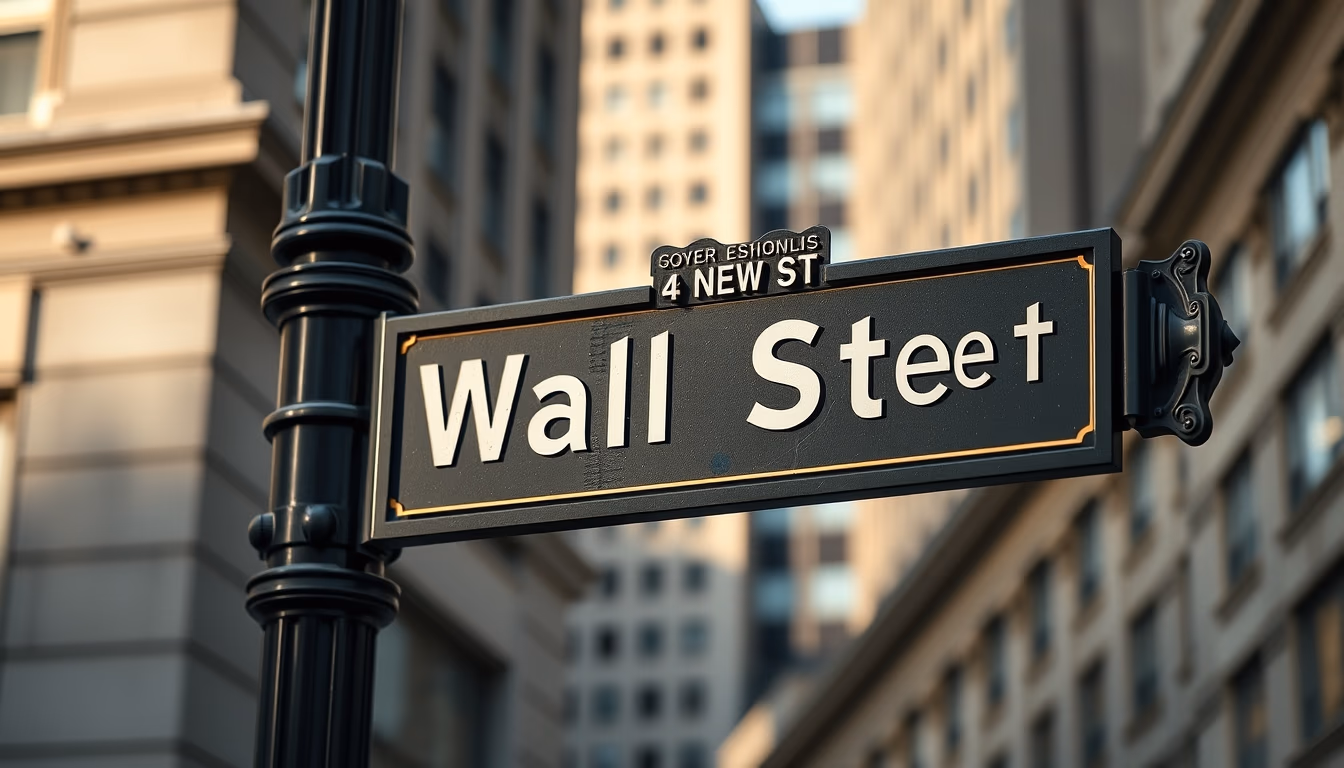 wall street sign new york in editorial style