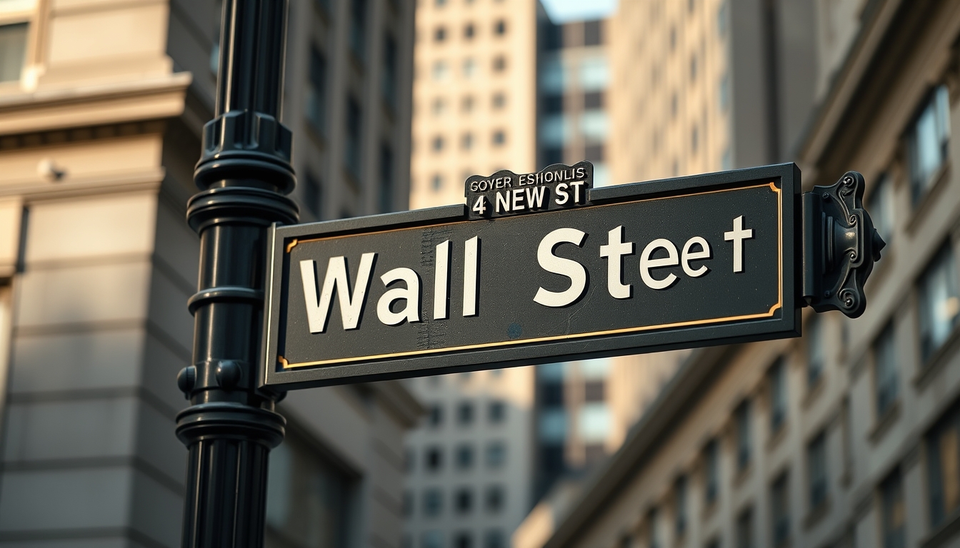 wall street sign new york in editorial style