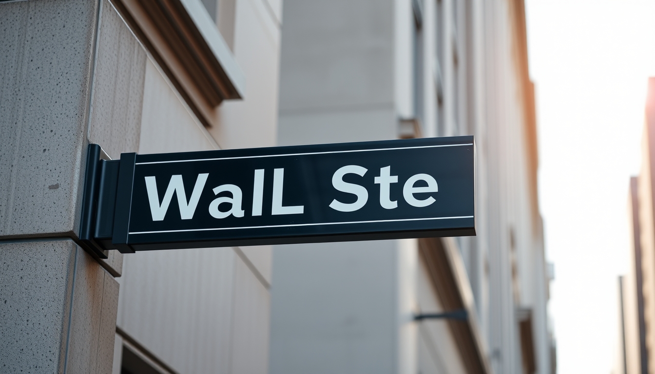 wall street sign new york in editorial style