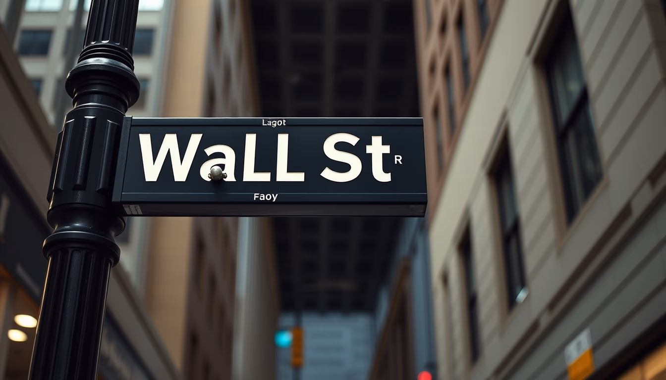 Wall street sign new york em estilo editorial
