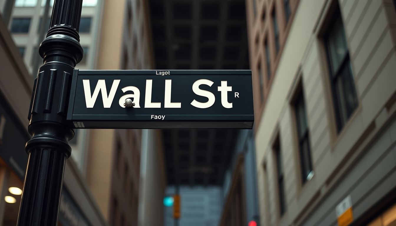 wall street sign new york in editorial style