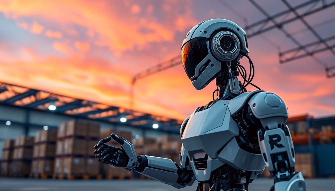 warehouse robot agv in editorial style