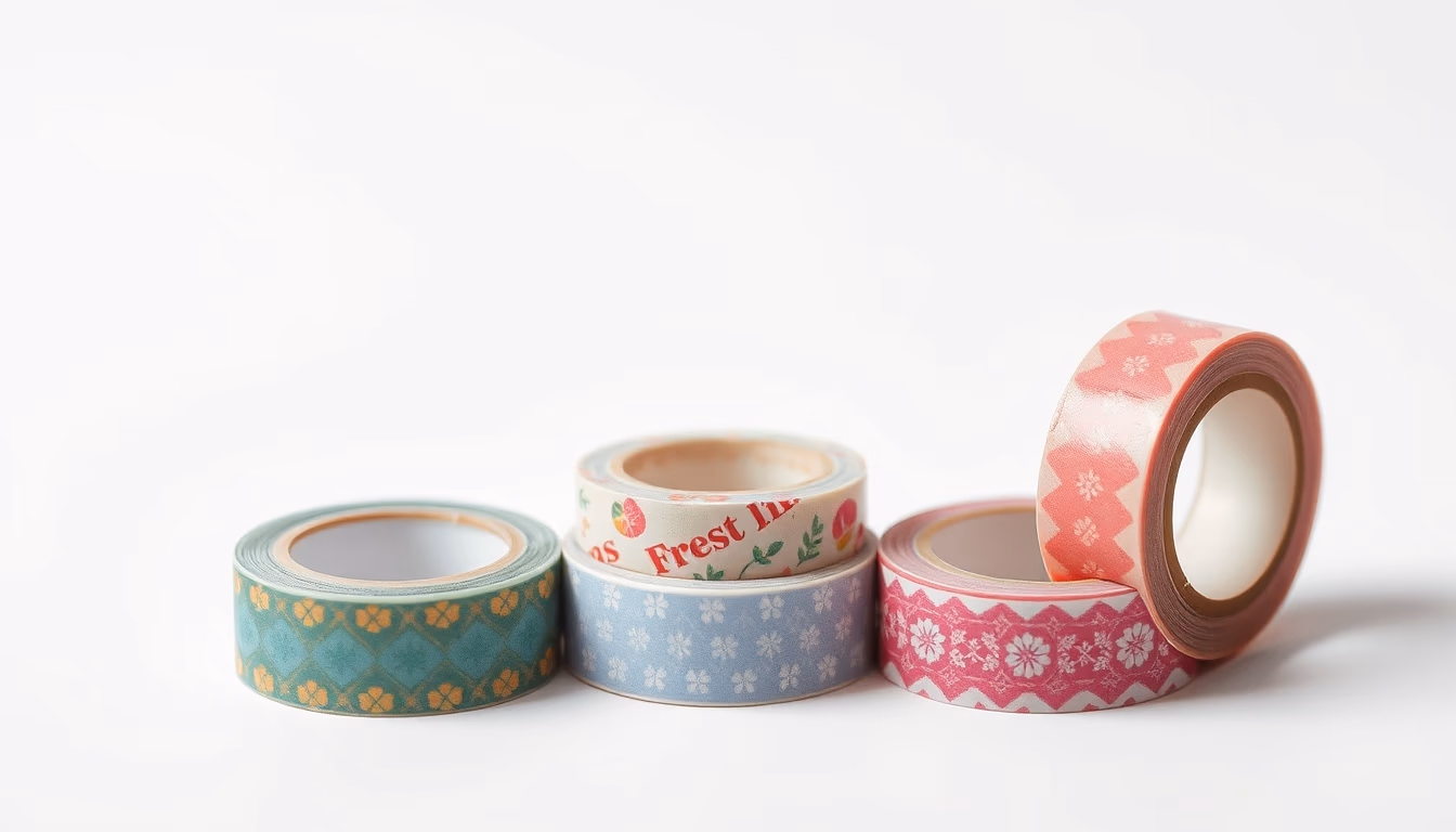 washi tape rolls in editorial style