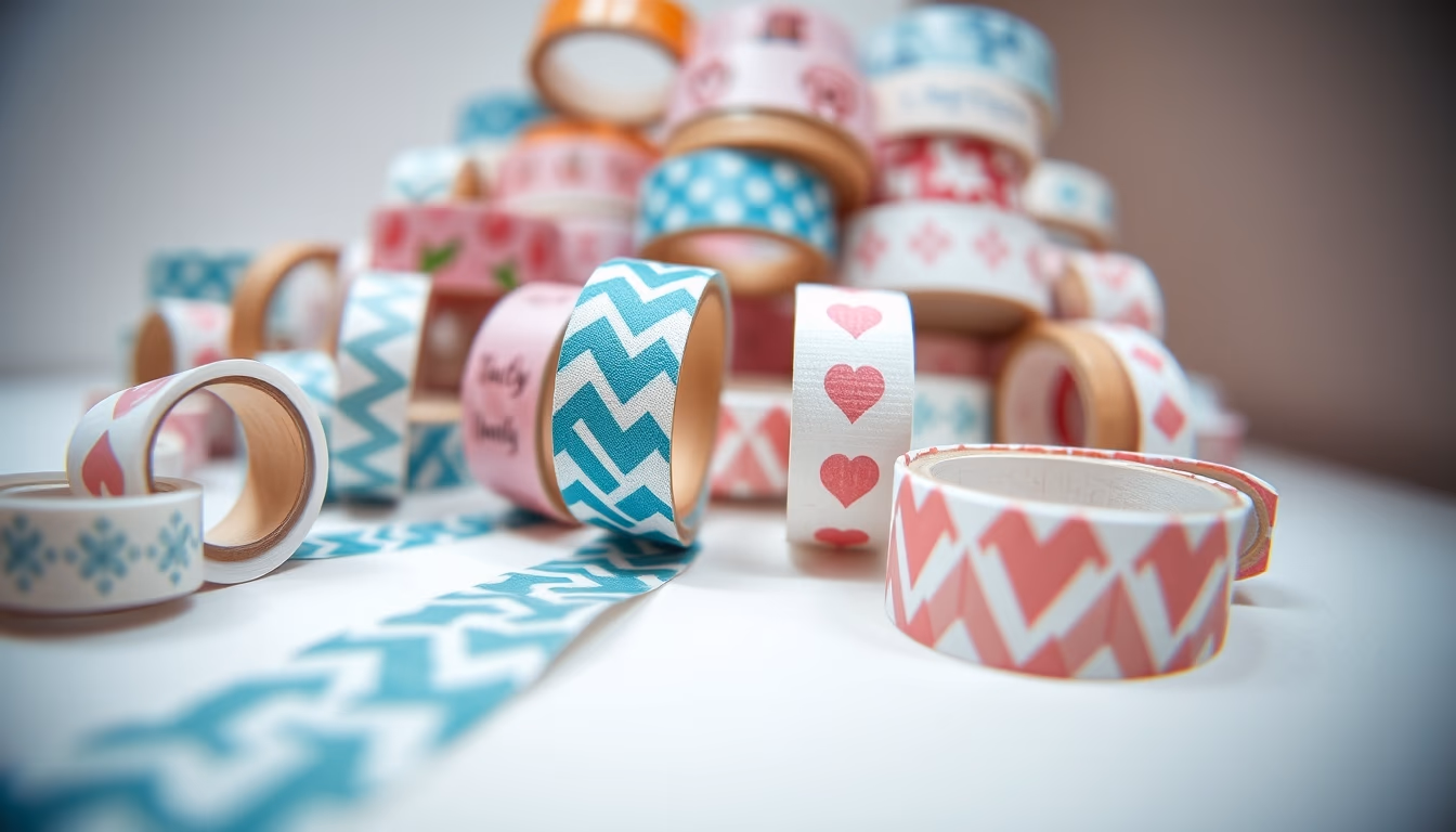 washi tape rolls in editorial style