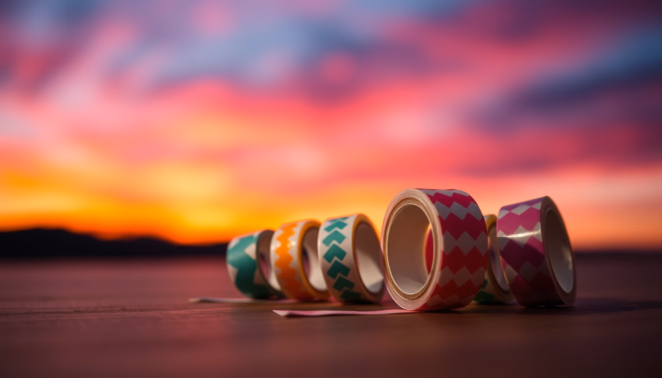 washi tape rolls in editorial style