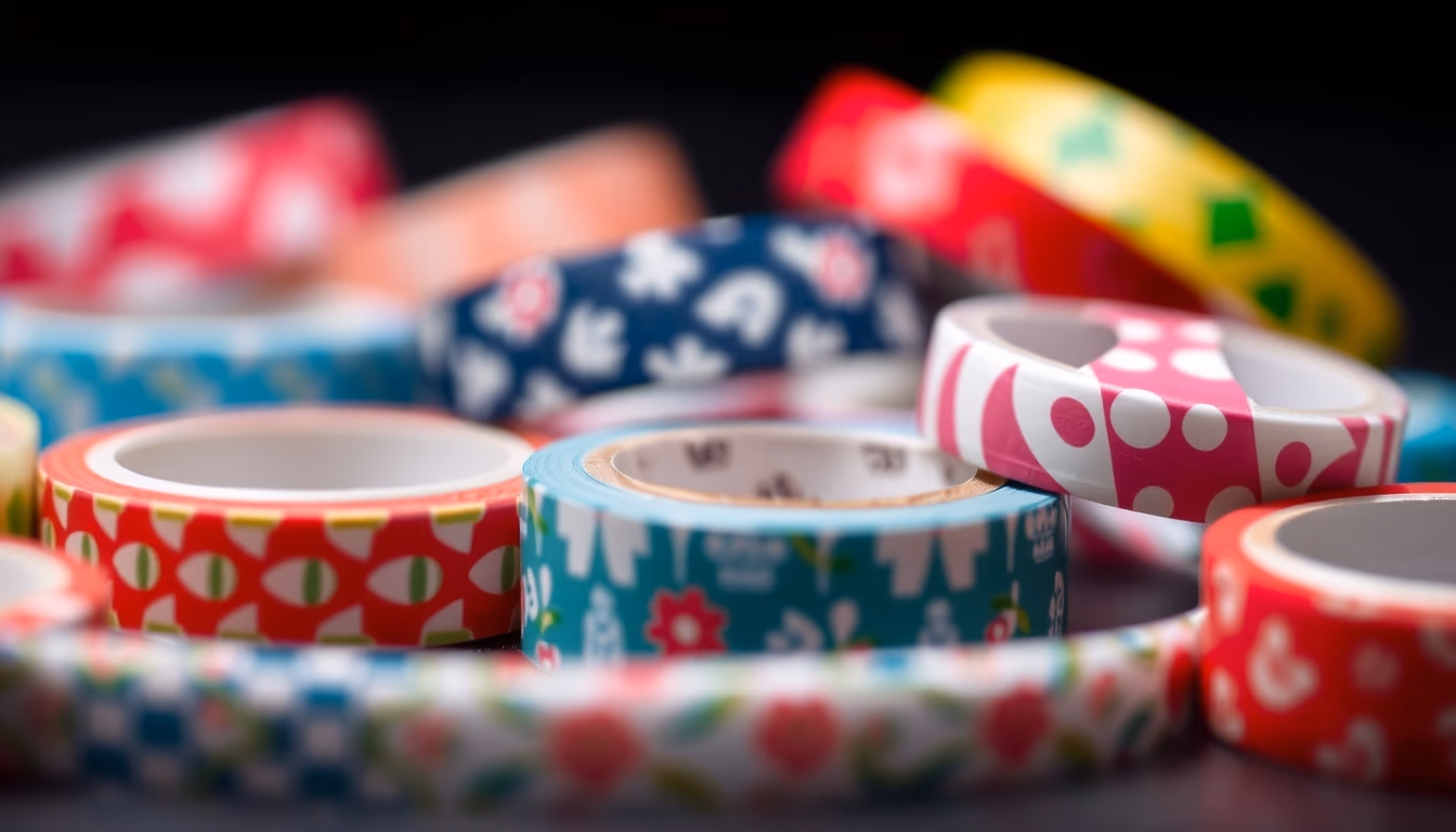 washi tape rolls in editorial style