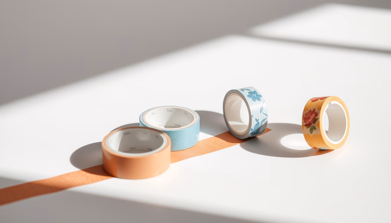 washi tape rolls in editorial style