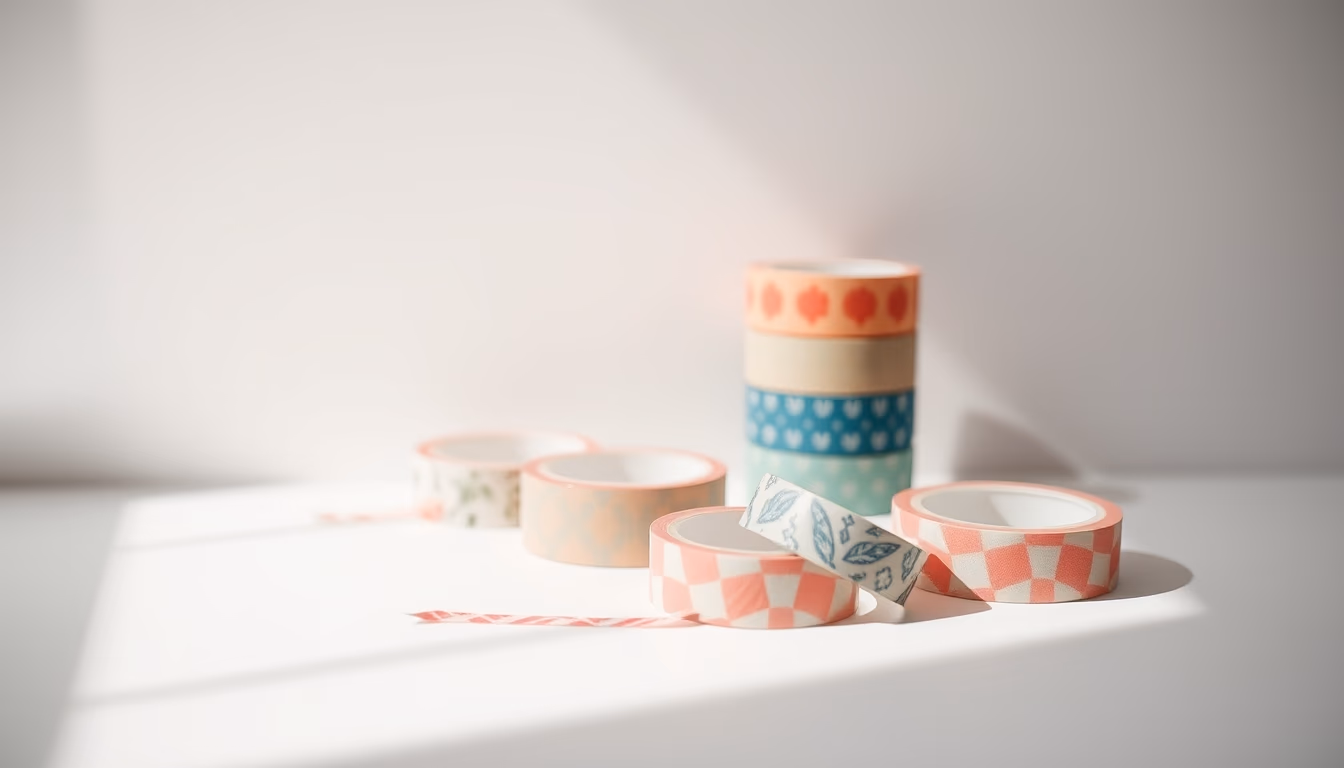 washi tape rolls in editorial style