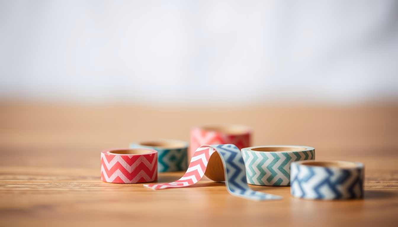 washi tape rolls in editorial style