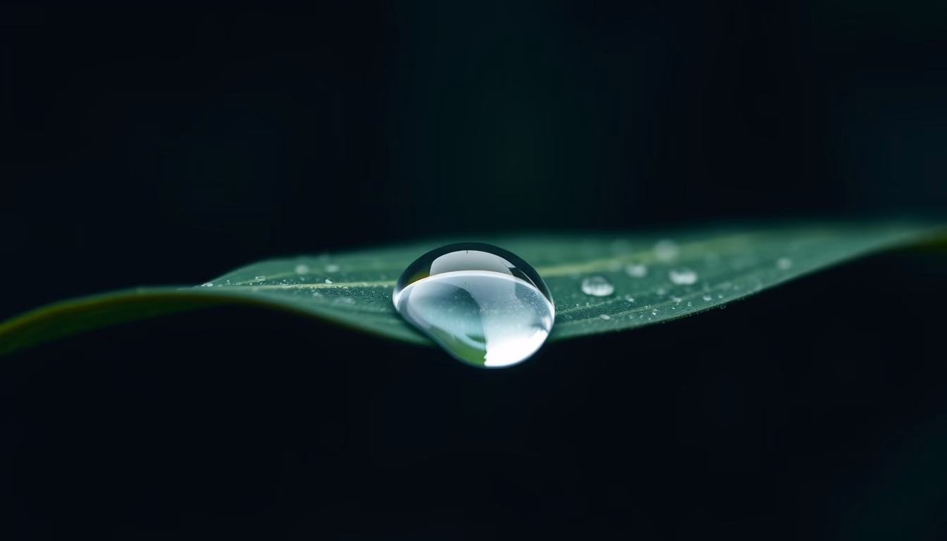 Water droplet on leaf em estilo editorial