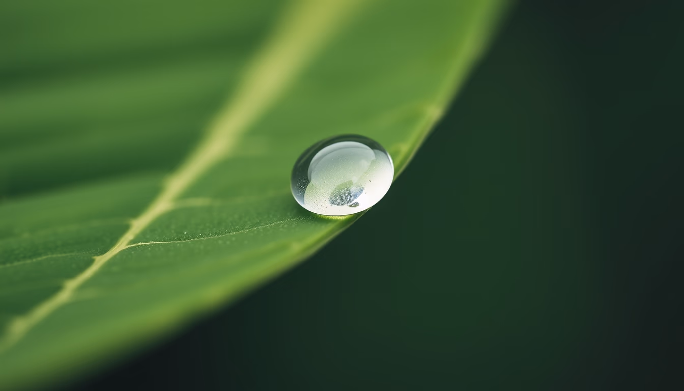Water droplet on leaf em estilo editorial