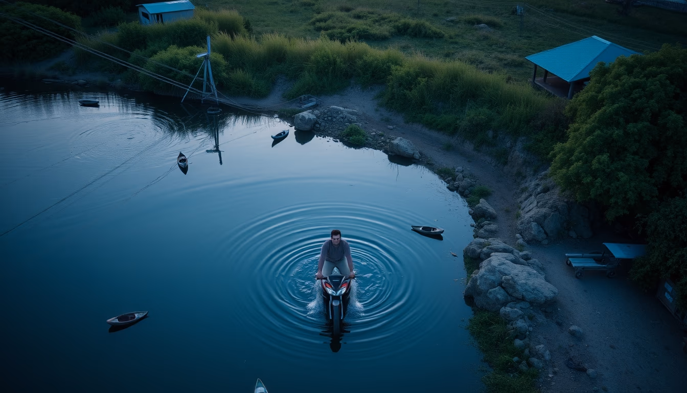 water filter outdoor in editorial style