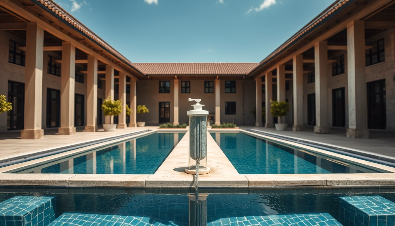 water filter outdoor in editorial style