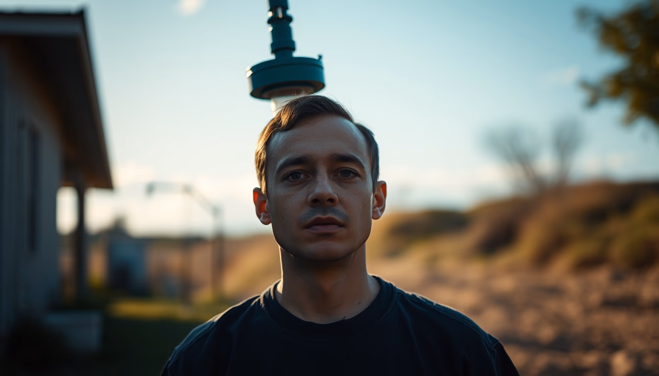 water filter outdoor in editorial style