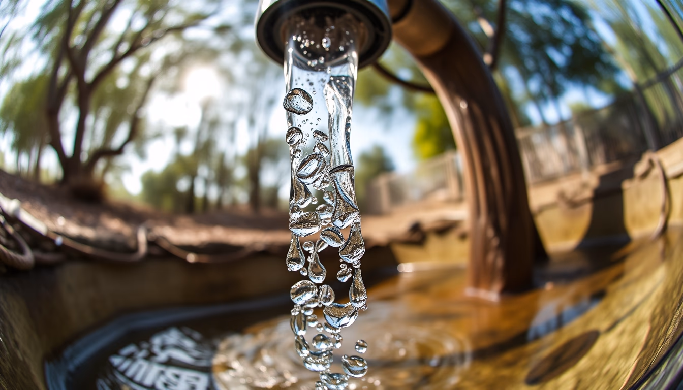 water filter outdoor in editorial style