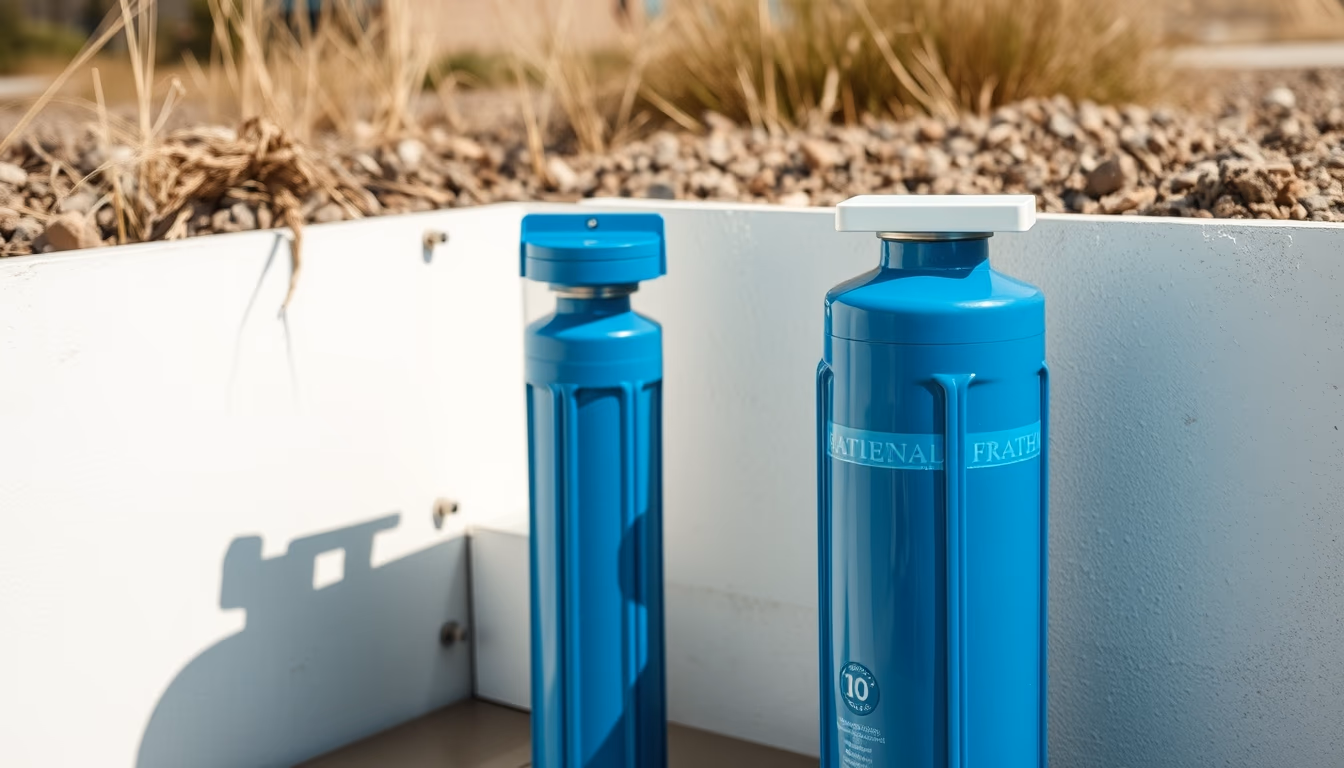water filter outdoor in editorial style