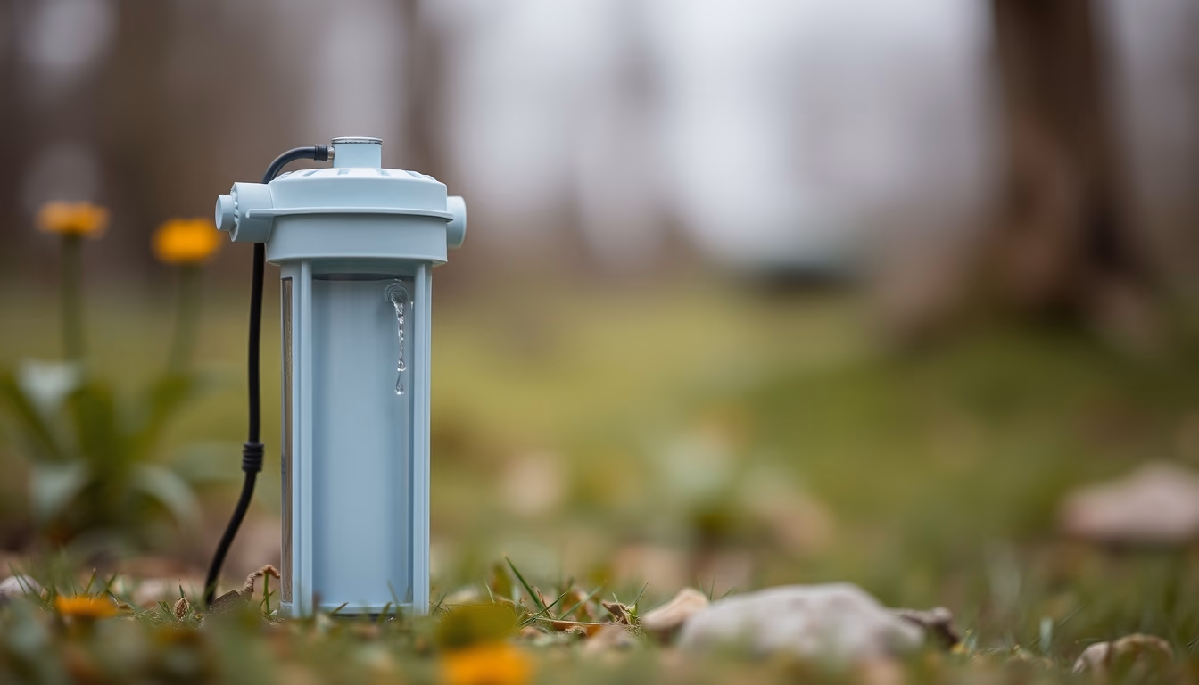 water filter outdoor in editorial style
