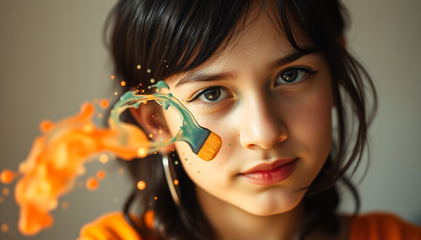 watercolor brush splash in editorial style