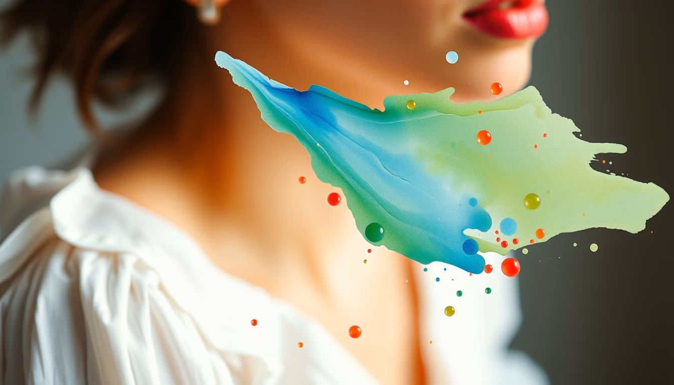 watercolor brush splash in editorial style