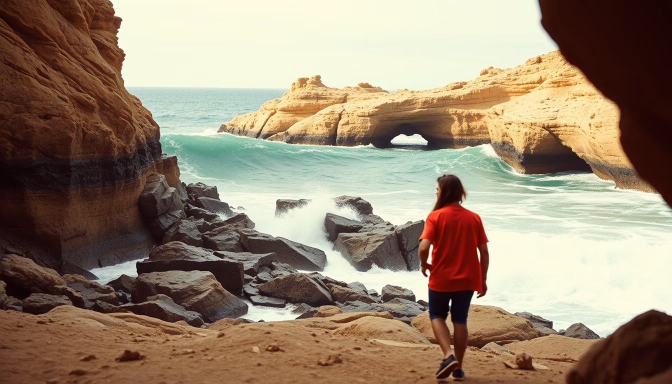 wave rock australia in editorial style