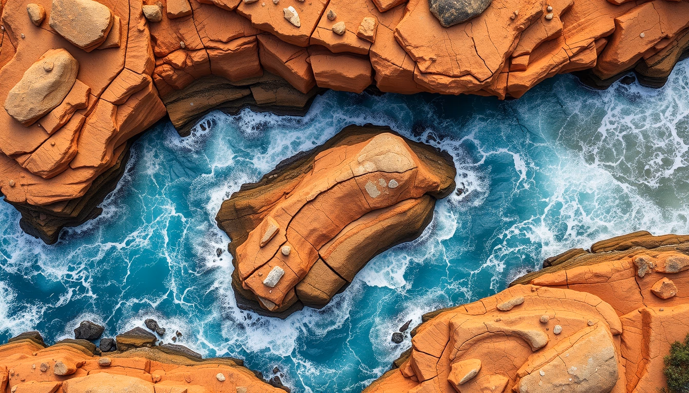wave rock australia in editorial style