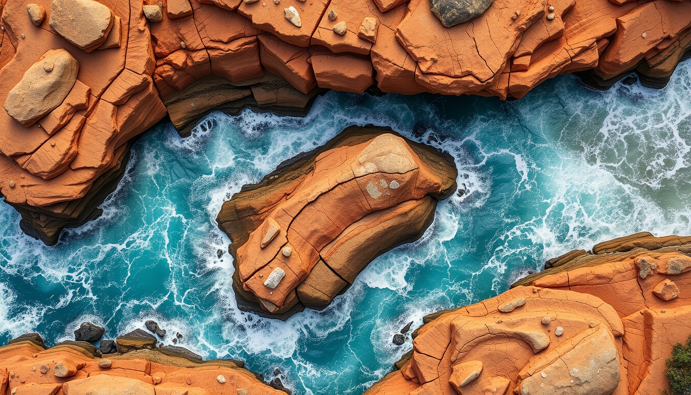 wave rock australia in editorial style