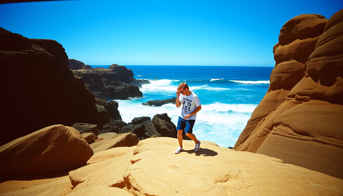 wave rock australia in editorial style