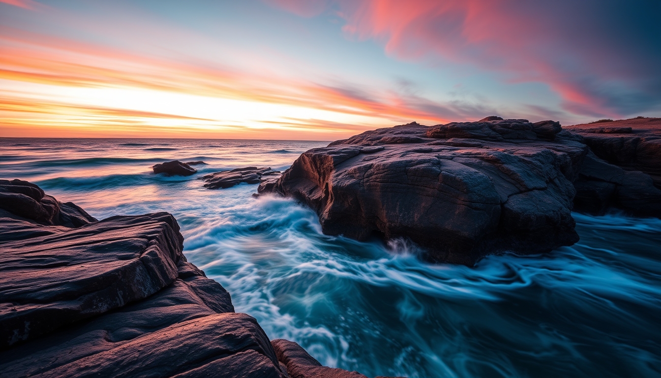 wave rock australia in editorial style