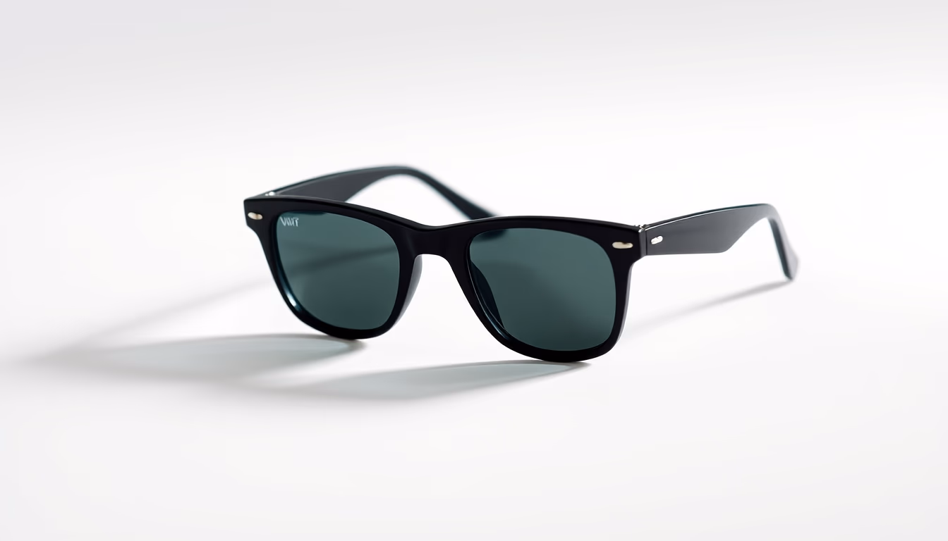 wayfarer black classic in editorial style