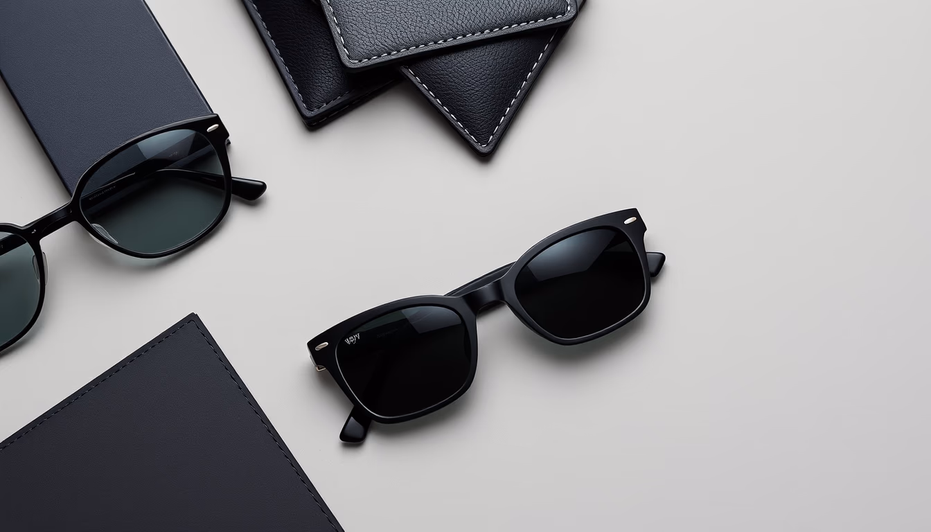 wayfarer black classic in editorial style
