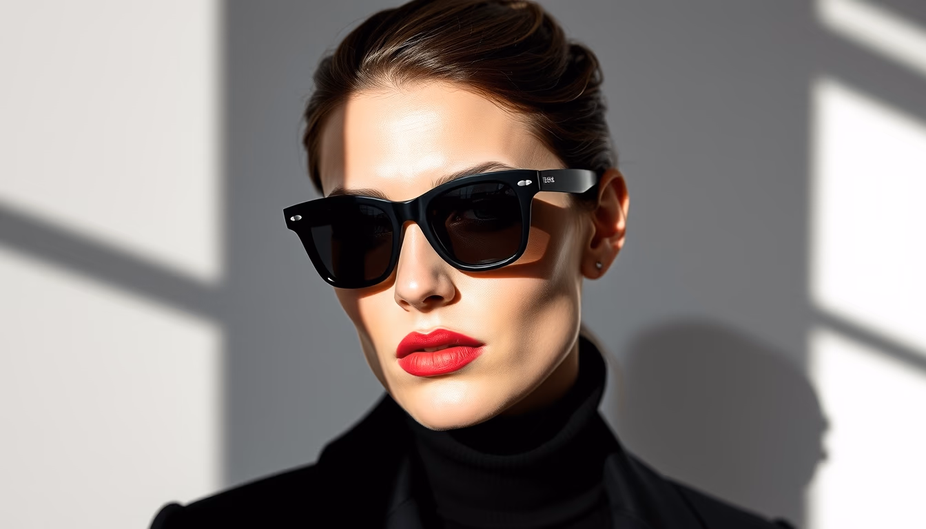 wayfarer black classic in editorial style