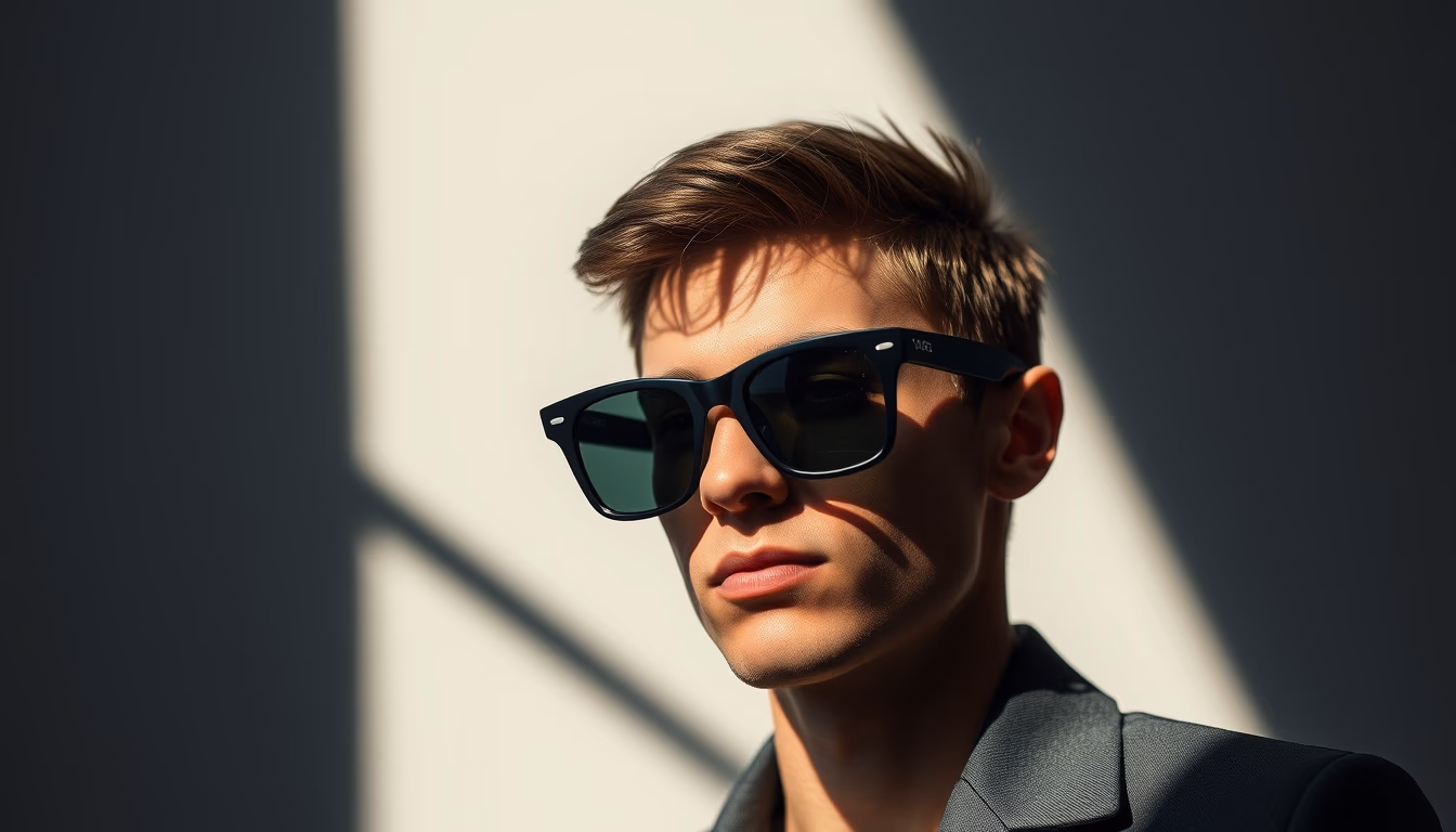 wayfarer black classic in editorial style
