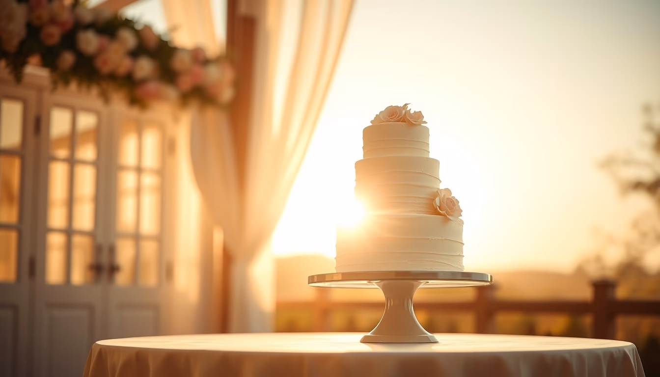 wedding cake stand white in editorial style