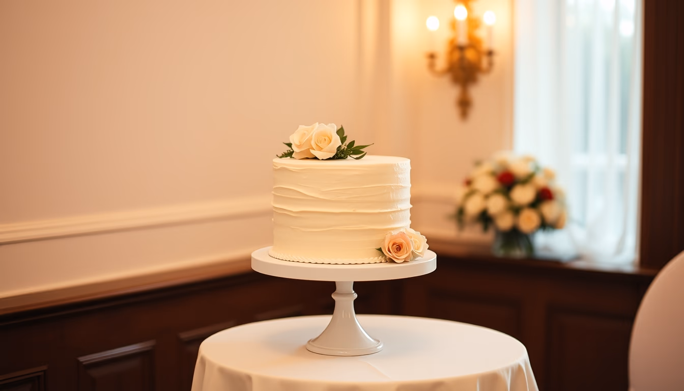 wedding cake stand white in editorial style