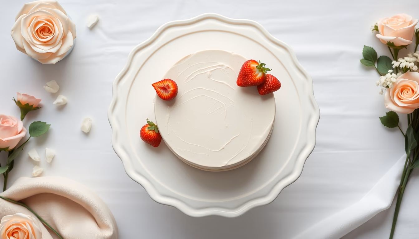 wedding cake stand white in editorial style