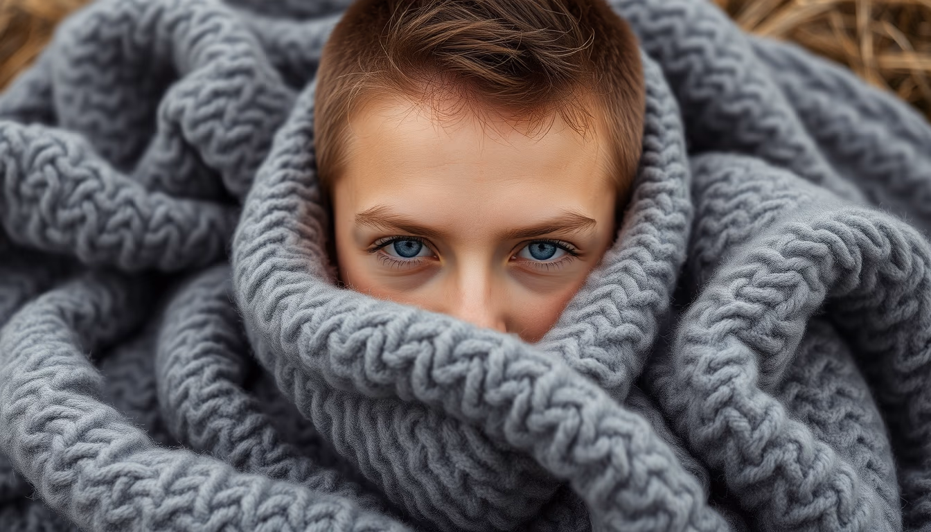 weighted blanket gray in editorial style