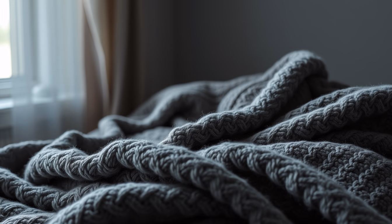 weighted blanket gray in editorial style