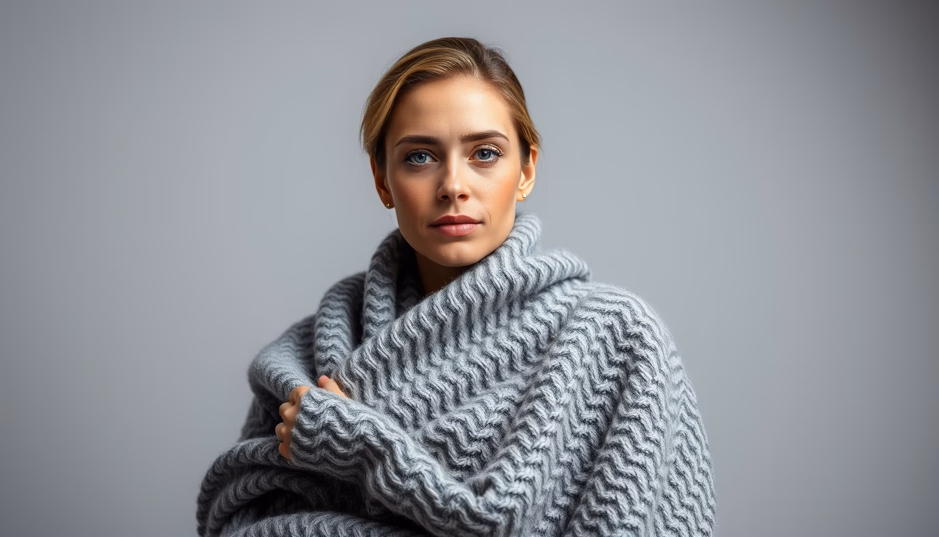weighted blanket gray in editorial style