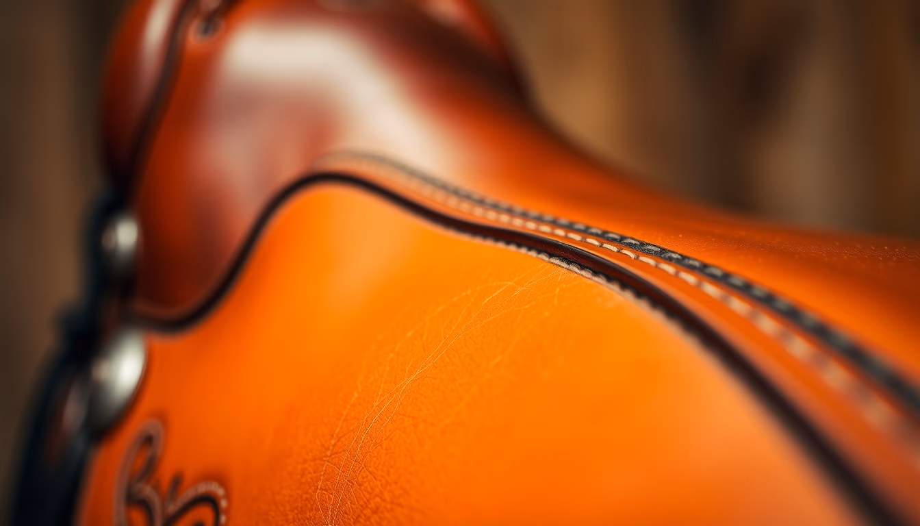 western saddle leather in editorial style